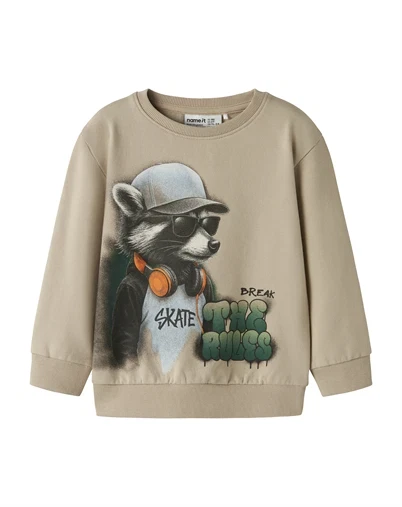 Name It - NMMNathaniel Regular Bru Box Sweatshirt - Sesame 